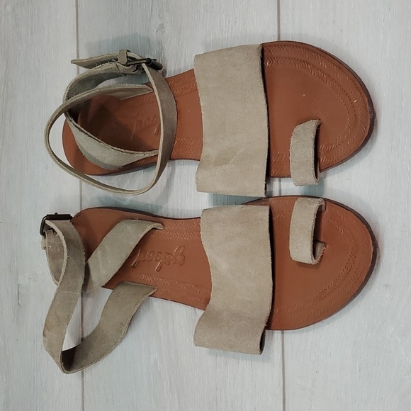 Free People Womens Torrence Suede Lace Up Taupe Sandals shoes sz 39/8.5-9 - Picture 4 of 14